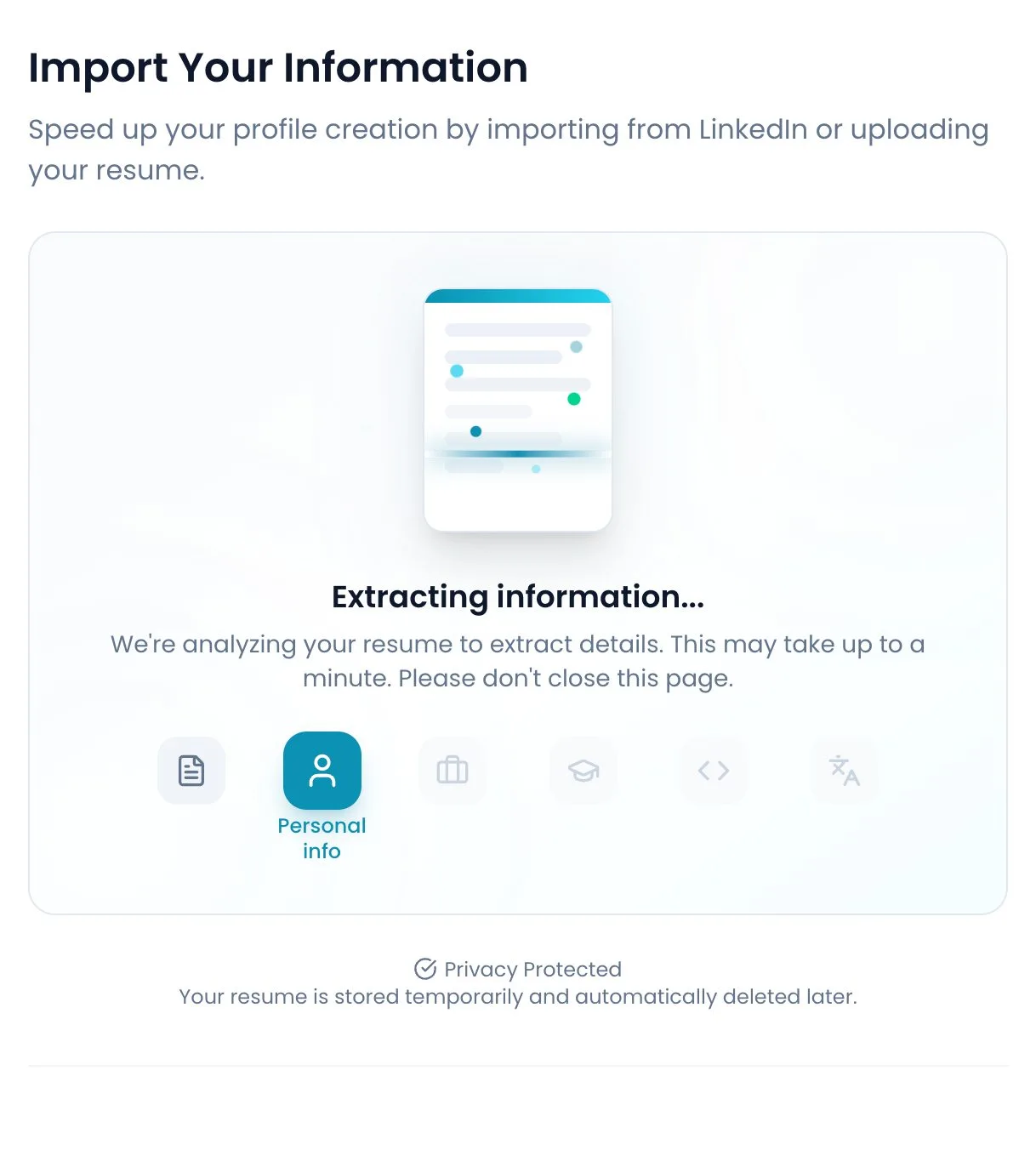 AI Resume Import Feature